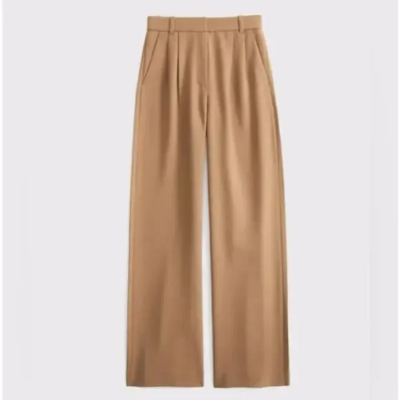 ABERCROMBIE & FITCH Sloane Tailored Pant Tan Wide Leg Sz 28/6S NWT $90 {GG29} - Picture 6 of 11